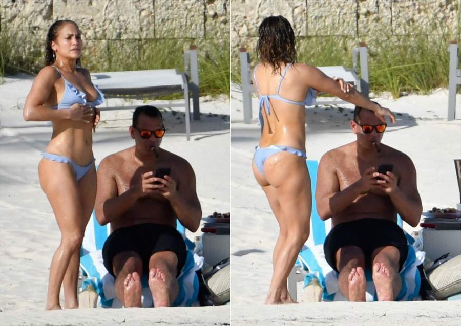 Певица Jennifer Lopez отдыхает с женихом на Багамах (22 фото)