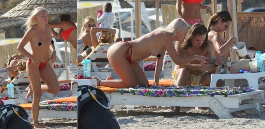 Певица Alexandra Stan топлес на пляже
